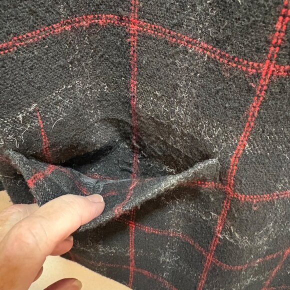Vintage Womens Black Red Plaid Blazer Size 16 Collections Dark Academia Preppy - Picture 7 of 7